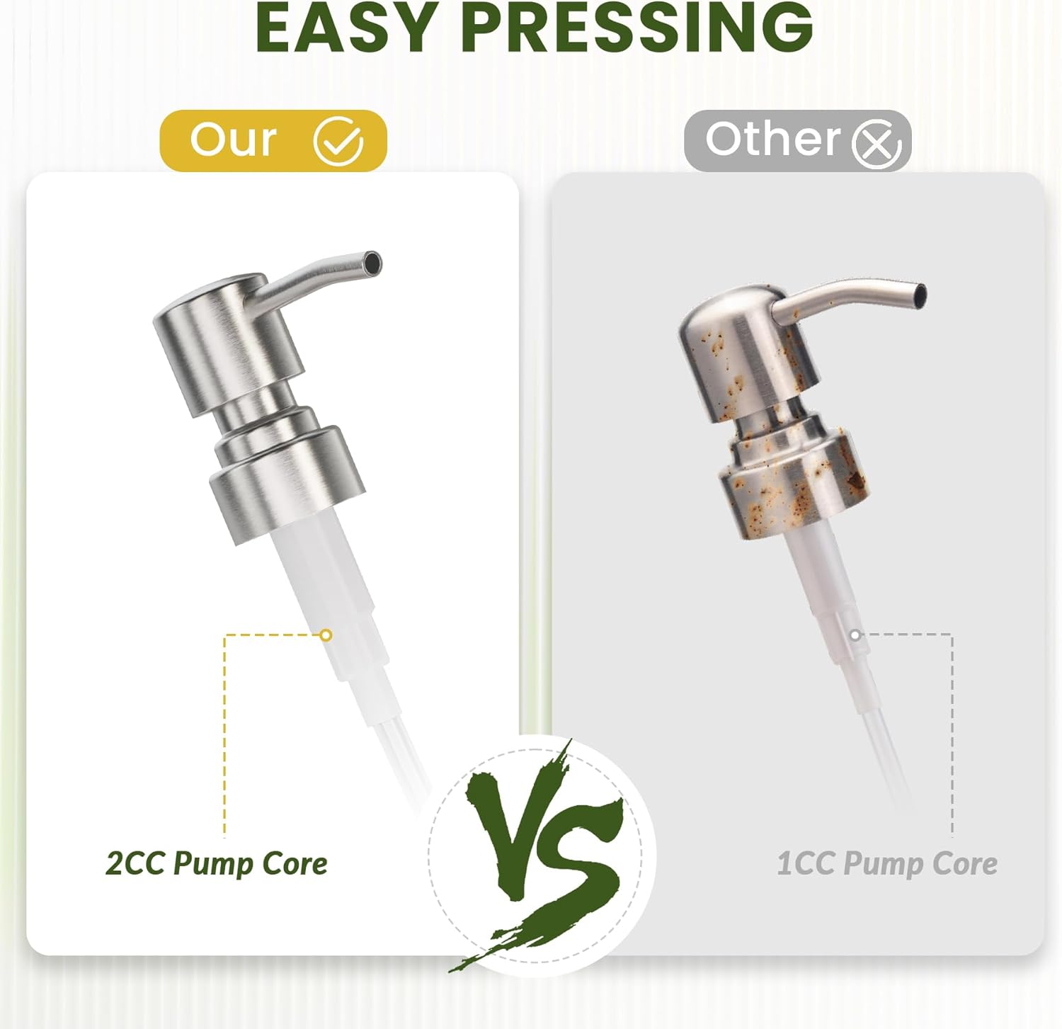 AmazerBath Soap Dispenser, 2 Pack Glass Soap Dispenser with Pump Stainless Steel, 17OZ Hand Soap Bottles Bathroom Kitchen, Clear - Image 3