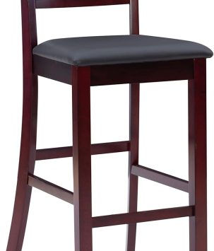 Linon Triena Collection Ladder Bar Stool 30, brown, 17"w x 20"d x 43"h
