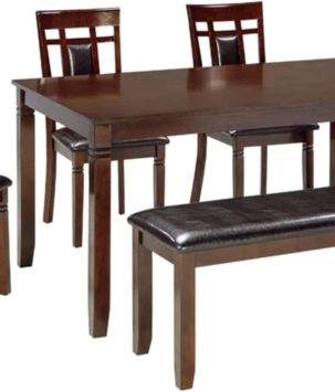 Signature Design by Ashley Bennox Dining Room Set, Includes Table, 4 18" Chairs & Bench, Brown
